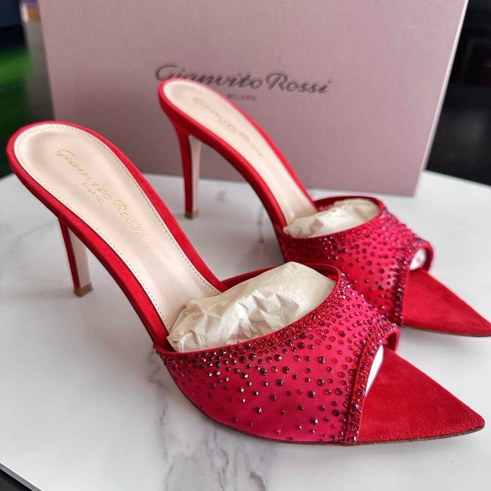 Gianvito Rossi Rania Mule 85 Red EU 36.5 (MSRP $1,395) New